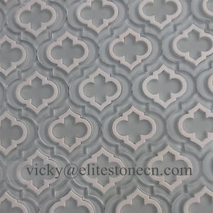 Ubin Mosaik Kaca Waterjet Campuran Marmer Putih Murni Elite Stone - Product Image 4