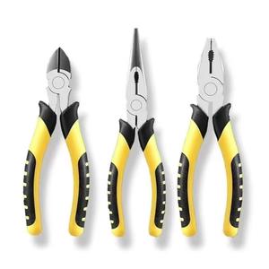 Alicates de Acero al Carbono de Grado Industrial de 6 Pulgadas, Alicates de Corte de Alambre con Mandíbula Lisa, Alicates de Punta Fina, Alicates de Corte Diagonal, Juego de Alicates para Uso Multipropósito - Product Image 1