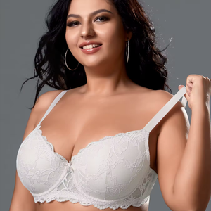 Soutien-gorge en dentelle pour femmes Grande taille Plus size Sous-vêtements Lingerie sexy Soutiens-gorge pour femmes Poitrines généreuses - Product Image 1