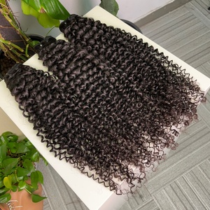 ผมมนุษย์แท้แบบ Afro Kinky Curly สีดำธรรมชาติจากบราซิล แบบดิบ ไม่ผ่านการแปรรูป  ถักทอสองชั้น  แบบ Remy Hair - Product Image 3