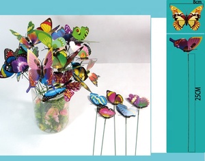 Ornements de papillon de <span class=keywords><strong>jardin</strong></span> de couleur aléatoire papillons sur fil métallique pieu de plante fée accessoires de <span class=keywords><strong>jardin</strong></span> cadeaux de jardinage - Product Image 6