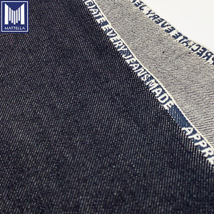 Bán Buôn 100% Cotton Indigo Denim Jacquard Vải Ăn Mặc Tùy Chỉnh Tên Thương Hiệu Biên Vải Dòng Jean Giá Mỗi Mét Mỗi Cuộn - Product Image 4