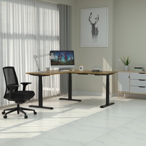 Table d'angle réglable en hauteur électrique avec moteur Timotion ergonomique, 90 degrés, cadre de bureau réglable à 3 pieds - Product Image 3