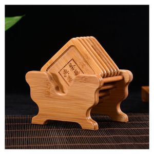 Ensemble de dessous-de-verre en bambou et bois de style japonais, épaissis et isolants thermiquement, pour tasses à café ; plateau de style rétro ; tasse à thé en bambou - Product Image 5