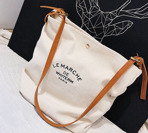 Túi đeo vai vải bố dung tích lớn, in logo tùy chỉnh, thiết kế đơn giản, túi xách đi làm, dành cho sinh viên đại học, in chữ - Product Image 4