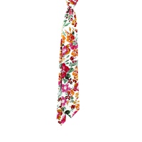 Cravate, nœud papillon et pochette de costume en popeline de coton imprimé floral orange personnalisé, style mode mariage fleurs de printemps, vente en gros