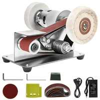 Mini Kit de ponceuse à bande multifonction électrique Ceinture à 15 degrés Vitesse réglable Bricolage Polissage Rectifieuse E-Knife Sharpener