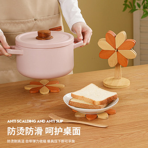 Tapete Aislante Térmico de Bambú, Color Madera Natural Marrón, Dos Tonos, Reutilizable, Plegable, para Mesa - Product Image 4