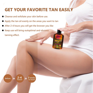 Bronceador de <span class=keywords><strong>playa</strong></span> Hidratante Bronceado DE LA PIEL Aceite de bronceado personalizado Etiqueta privada con guante gratis Alta calidad Cuerpo Cara Aceite de bronceado solar SPF - Product Image 4