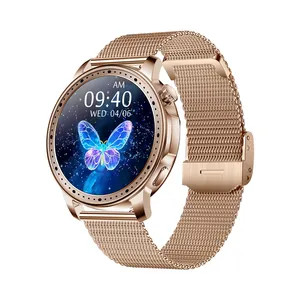 Hot Round Smart Watch KM33 support Customization, Round Shape Amoled Screen Phone Calls Message Push Health Smartwatch