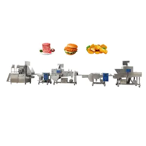 Et işleme gıda ön işleme üretim tam otomatik hattı nugget ve burger vakum paketleme makinesi mevcuttur
