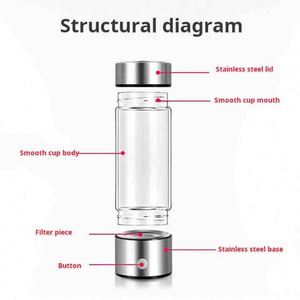 Bouteille d'eau hydrogénée portable en verre rechargeable alcaline, cadeaux promotionnels personnalisés - Product Image 6