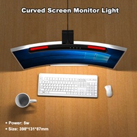 Barre lumineuse d'écran incurvée, 3 modes, 7 couleurs de rétroéclairage, lampe de bureau pour jeux et ordinateur, barre lumineuse LED suspendue pour écran