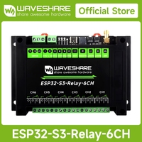 Módulo de Relé WiFi Industrial de 6 Canales Waveshare ESP32-S3-Relay-6CH, Compatible con Control RS485, Pico HAT Integrado