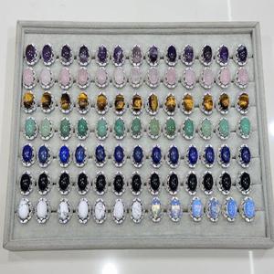 Anillo de piedras preciosas de cristal Natural de lujo hecho a mano diseño ajustable joyería elegante anillo de Material mixto para Mujer Colección de regalos - Product Image 4