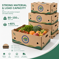 Boîtes d'emballage pour fruits et légumes en carton ondulé personnalisables, doublées d'une éponge, fabriquées à partir de matériaux recyclés, vente en gros professionnelle