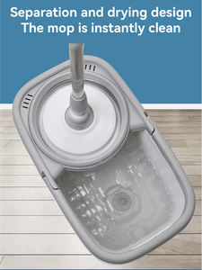 Serpillière avec seau en métal Microfibre Rotatif Easy Wring Clean Turbo pour le <span class=keywords><strong>nettoyage</strong></span> et la désinfection des sols durs - Product Image 4