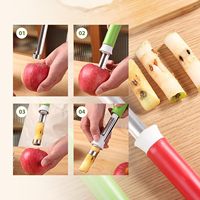 2-in-1 appelboor en -schiller, roestvrijstalen fruit- en pitverwijderaar voor appels, peren, paprika's, keuken gadget voor groenten