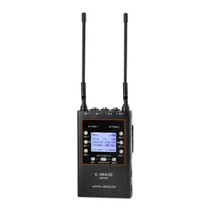 E-IMAGE MR-300 UHF ثنائي القناة جسم معدني UHF/PLL استقبال لاسلكي محمول لاسلكي ميكروفون