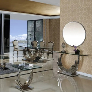 Other Living Room Furniture Rectangle Glass Dining <strong>Table</strong> Gold <strong>Foundation</strong> Luxury Dinning <strong>Table</strong> Set - Product Image 6
