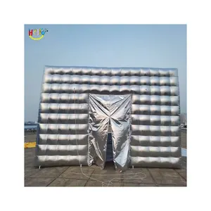 Silver Portable Inflatable Disco Cube Inflatable Nightclub With Lights