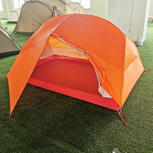 Kompas luar ruangan 2 orang tenda aluminium mendaki nilon Ultralight 20d Ripstop ringan gunung dengan jejak kaki - Product Image 1