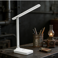 Lampe d'étude pliable pour étudiants, lampe de bureau LED moderne rechargeable par toucher, lampe de table pliable