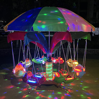 Nouvelle machine de manège électrique rotative à 360° pour enfants, mini carrousel, balançoire, 6/8 places, avec parapluie, thème avion