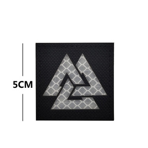 <span class=keywords><strong>3</strong></span> màu hồng ngoại phản xạ Viking valknut tam giác biểu tượng chiến thuật tinh thần các bản vá lỗi với móc vòng lặp Fastener trên lưng - Product Image 5