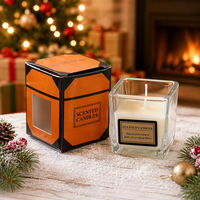 Bougie parfumée artisanale de luxe en verre carré, bougie en cire de soja, aromathérapie, logo personnalisé pour mariage, maison, hôtel, spa, décoration