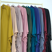 Nouveau Khimar Long Style Chador 2025 avec Liens Nida Borka Chador Niqab Burqa Instantané à Enfiler et à Nouer à l'Arrière Jilbab Nida Khimar