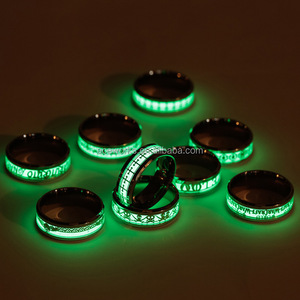 Anillo Luminoso de Titanio para Hombre, Joyería Religiosa de Moda que Brilla en <span class=keywords><strong>la</strong></span> Oscuridad, Regalo para Musulmanes y Cristianos - Product Image 3