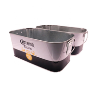 Ember Timah Berwarna-warni dengan Gagang Galvanis untuk Pot Bunga Taman, Bir, atau Kotak Hadiah Mainan, Cetak Offset