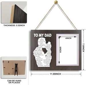Ngày của Cha Cha quà tặng hình ảnh khung từ con gái, khung ảnh bằng gỗ Cảm ơn bạn cha món quà phù hợp cho sinh nhật Giáng sinh - Product Image 3