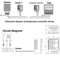 Contrôleur de température et d'humidité KTS011 avec interrupteur thermostat pour ventilateur/chauffage 250V 10A