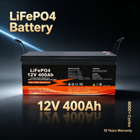 بطارية ليثيوم فوسفات الحديد (LiFePO4) 12 فولت 200 أمبير/ساعة 280 أمبير/ساعة 300 أمبير/ساعة 400 أمبير/ساعة مع نظام إدارة البطارية الذكي (BMS) بتقنية البلوتوث لتخزين الطاقة الشمسية/بطاريات المركبات الترفيهية