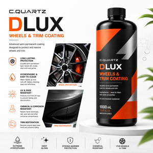 CQUARTZ D LUX 1000 มล. น้ำยาเคลือบเซรามิกสำหรับล้อและขอบประตู ป้องกันน้ำเกาะ ปกป้องขอบล้อ ฟื้นฟูพลาสติก ป้องกันรังสียูวี ทนทานต่อสารเคมี - Product Image 2