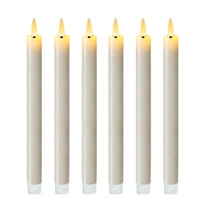 Kit de 6 bougies <span class=keywords><strong>LED</strong></span> coniques symétriques sans flamme avec deux télécommandes pour un style de banquet de mariage sécurisé, bougies <span class=keywords><strong>LED</strong></span> en paraffine - Product Image 1