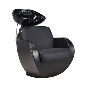 AYALA Thomas Silla de peluquería de diseño moderno con lavabo inverso Silla de peluquería negra para uso en salón - Product Image 1