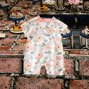 Ropa de Verano para Bebés Recién Nacidos, Unisex, Linda, de <span class=keywords><strong>Manga</strong></span> Corta, 100% Algodón de Punto, 180-200 GSM, con Botones a Presión, ODM - Product Image 3