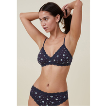 Organic Cotton Lace Padded Bralette Women Bra and Panties Set With Printing Pattern