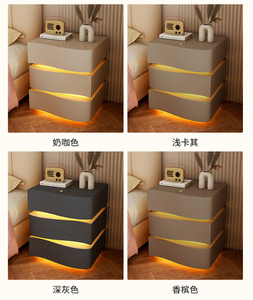 Mesita de Noche Inteligente de Lujo de Alta Gama, Madera Maciza, Diseño Moderno, 3 Cajones, Tamaños Personalizables para Uso en Hoteles, Centros Comerciales y Hogares - Product Image 3