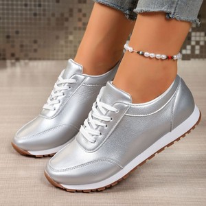 Mocassins et escarpins tendance pour <span class=keywords><strong>femme</strong></span>, style coréen, à bout rond, à lacets, en PU, grande taille, nouvelle collection été 2025, pour le marché international - Product Image 2
