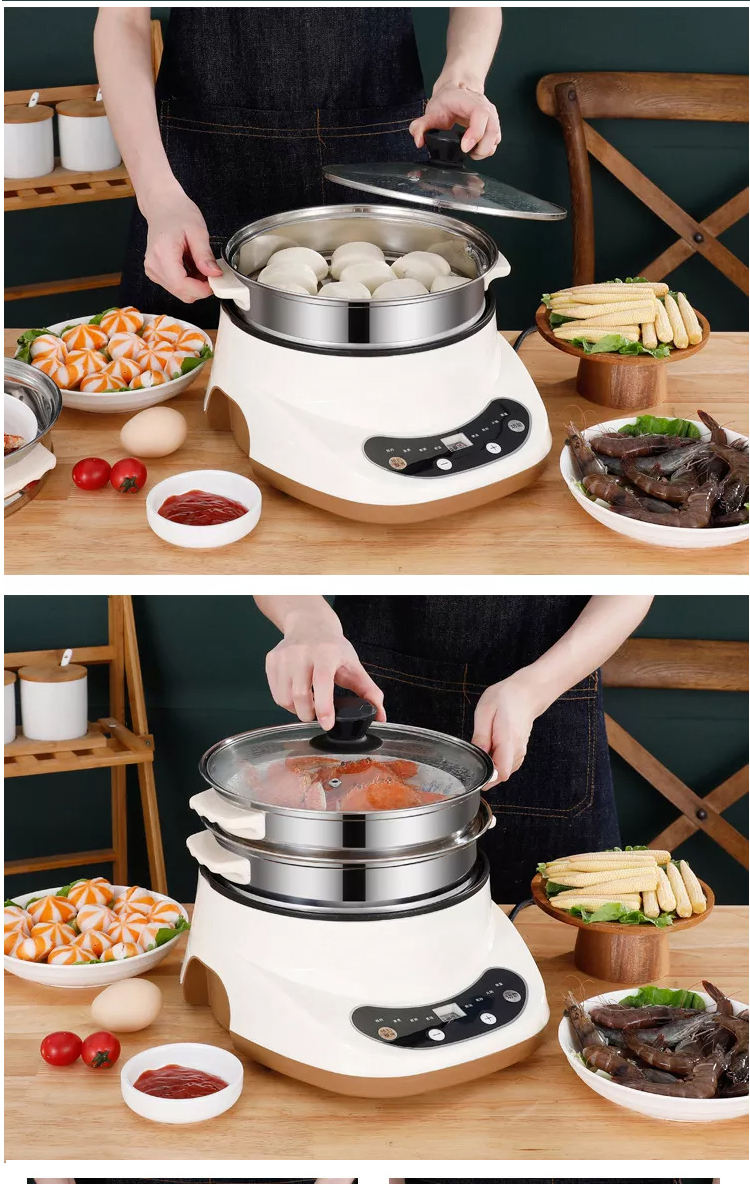 M05 Multi-function 9 IN 1 frying pan cooker food steamer grains cake yogurt mini electric fried pot and rice cooker