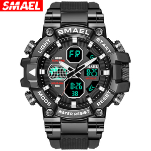 Relojes Deportivos <span class=keywords><strong>SMAEL</strong></span> para Hombre, Resistentes al Agua hasta 50 m, con Fecha Automática, Alarma, <span class=keywords><strong>Reloj</strong></span> de Pulsera de Cuarzo 8027, <span class=keywords><strong>Reloj</strong></span> Digital con Luz para Hombre - Product Image 2
