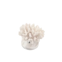 Sculpture de Corail Blanc en Gros sur Base de Marbre, Ornement de Table Moderne Style Côtier pour Salon, Villa, Hôtel, Décoration Intérieure, OEM
