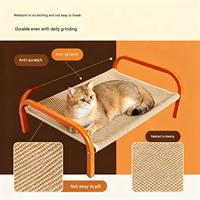 Luxuriöses Orangefarbenes Erhöhtes Katzenbett mit Sisal-Kratzfläche, Verschleißfestes Haustier-Sofa, Cama Para Gato, Lit Pour Chat, Kratzbrett, Katzenbett