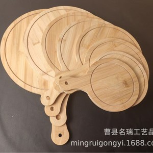 Bandeja de bambú para pizza, tabla redonda de madera para servir pizza, pan, carne, pastel, sushi, diseño moderno y sencillo, solo lavar a mano. - Product Image 3