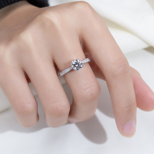 Bague pour femme Messi Jewelry MSR-2073 PT950 avec diamant de laboratoire de forme ronde - Product Image 6