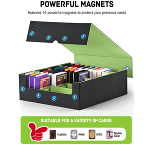 Boîte de rangement JUZI personnalisée en cuir PU écologique avec impression couleur pour 6 paquets de cartes <span class=keywords><strong>Magic</strong></span> <span class=keywords><strong>Commander</strong></span> Graded pour TCG - Product Image 3